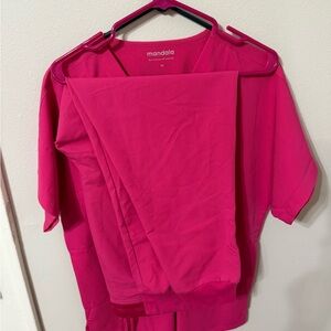 Mandala Women's Pink Scrub Set